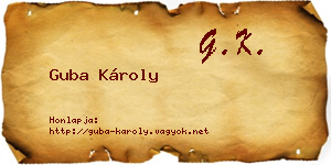Guba Károly névjegykártya