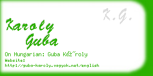 karoly guba business card